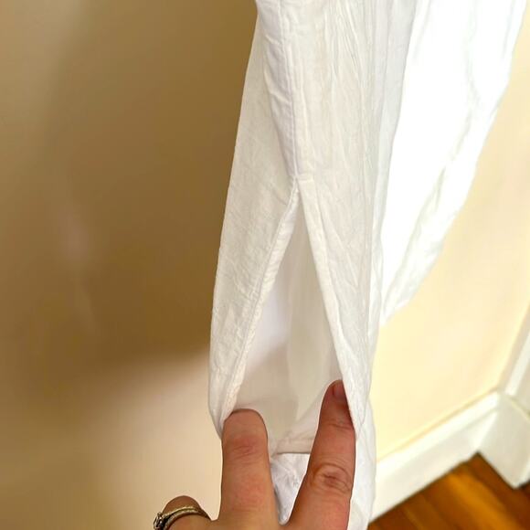 Abercrombie White Cotton Babydoll Mini Dress Tiered Ruffle Sleeves Summer Medium - Picture 9 of 11